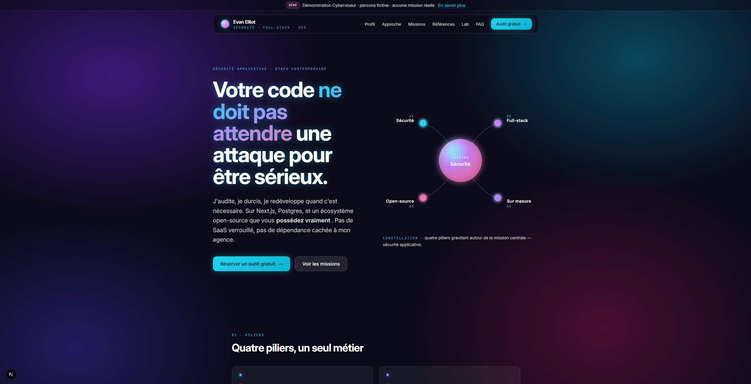 Aperçu Démo 1 — site d'expert IT